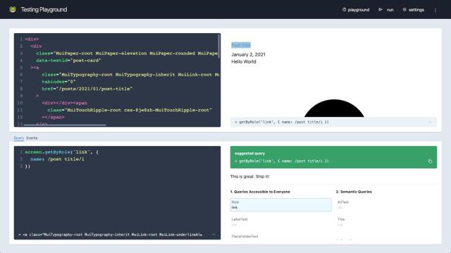 Become a Testing Library expert using the Testing Playground | Tentacle ...